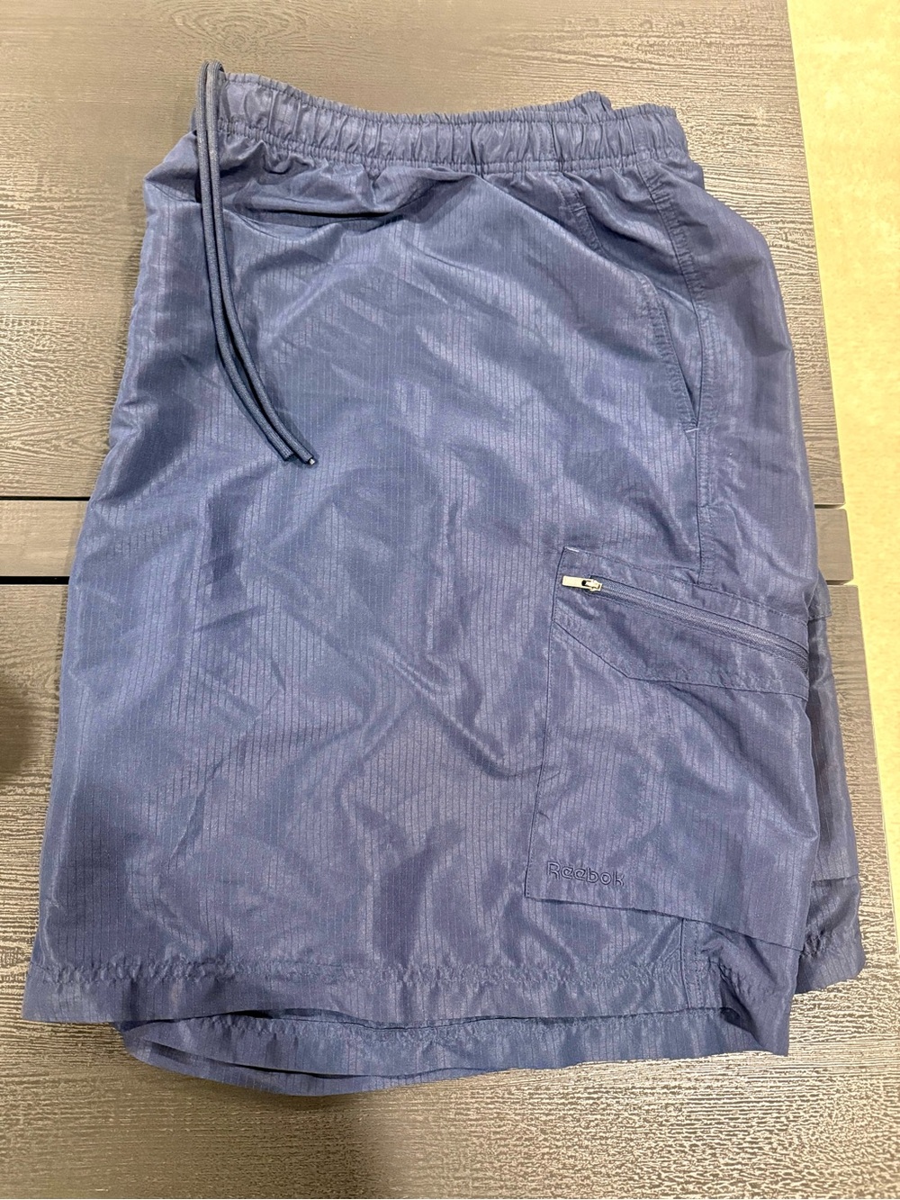 Reebok Men’s Dark Blue Elastic Waist Athletic Shorts